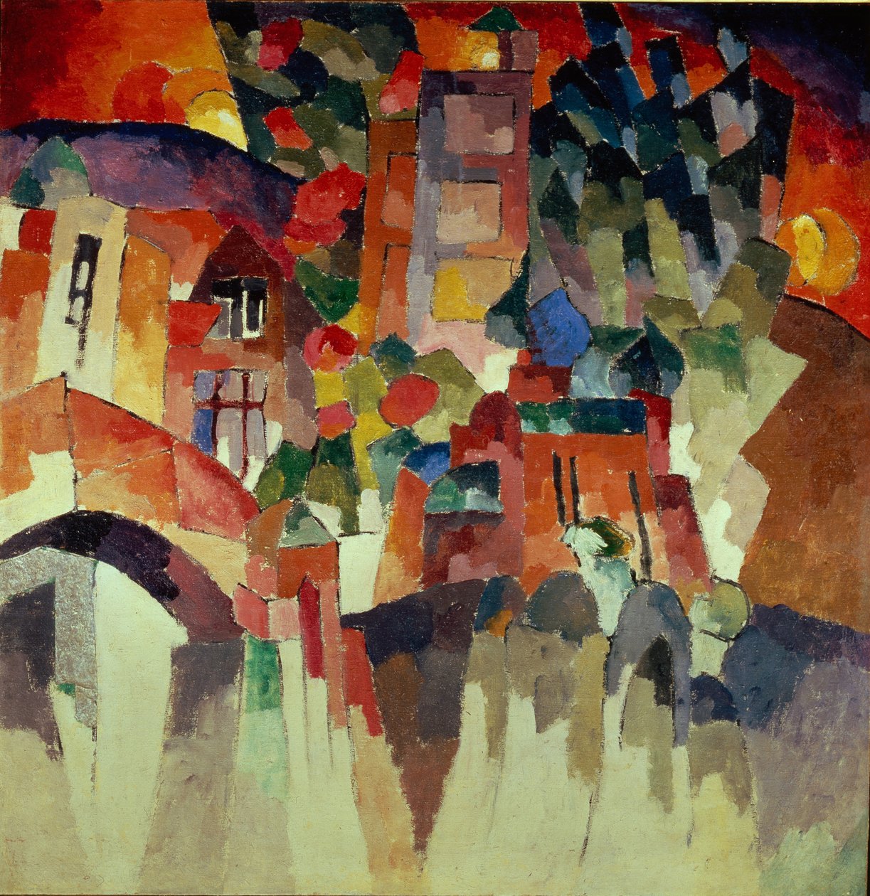 Kislovodsk Landscape带盖茨的风景，1913年 作者 阿里斯塔克（Aristarkh Vasilievic Lentulov）