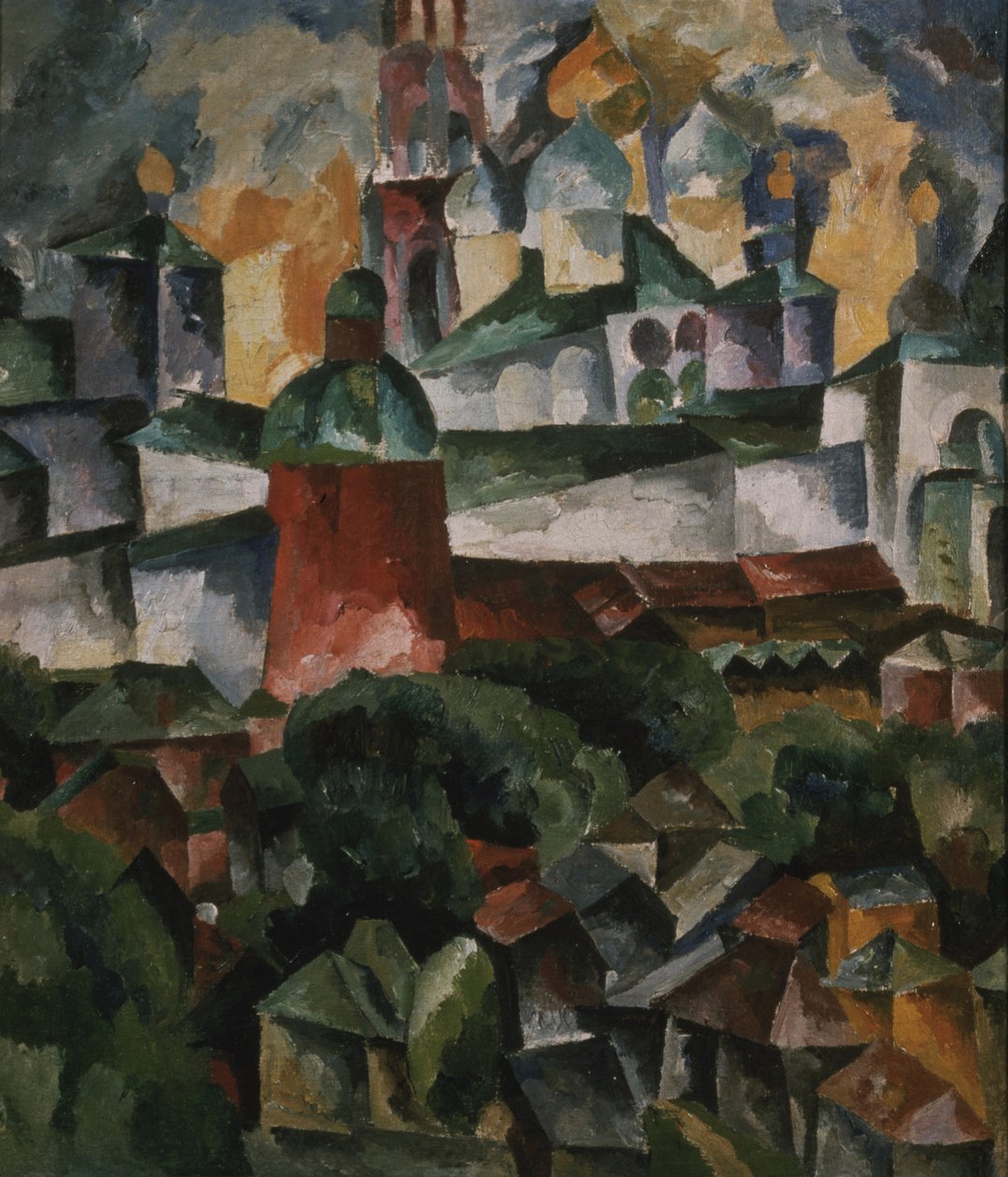 三位一体-塞尔吉乌斯修道院风景画，1920年 作者 阿里斯塔克（Aristarkh Vasilievic Lentulov）
