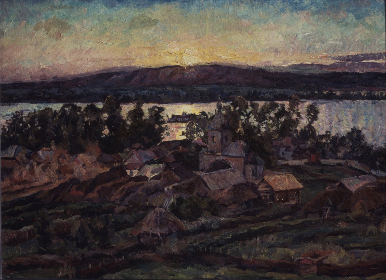 1928年的日落 作者 阿里斯塔克（Aristarkh Vasilievic Lentulov）