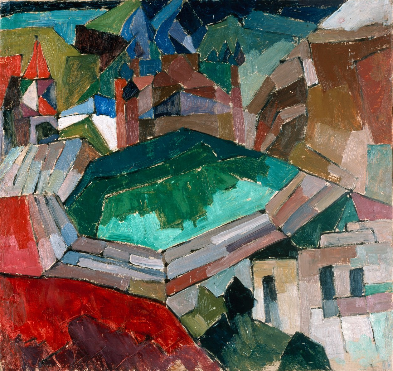 俄罗斯南部城镇，c.1914-16 作者 阿里斯塔克（Aristarkh Vasilievic Lentulov）
