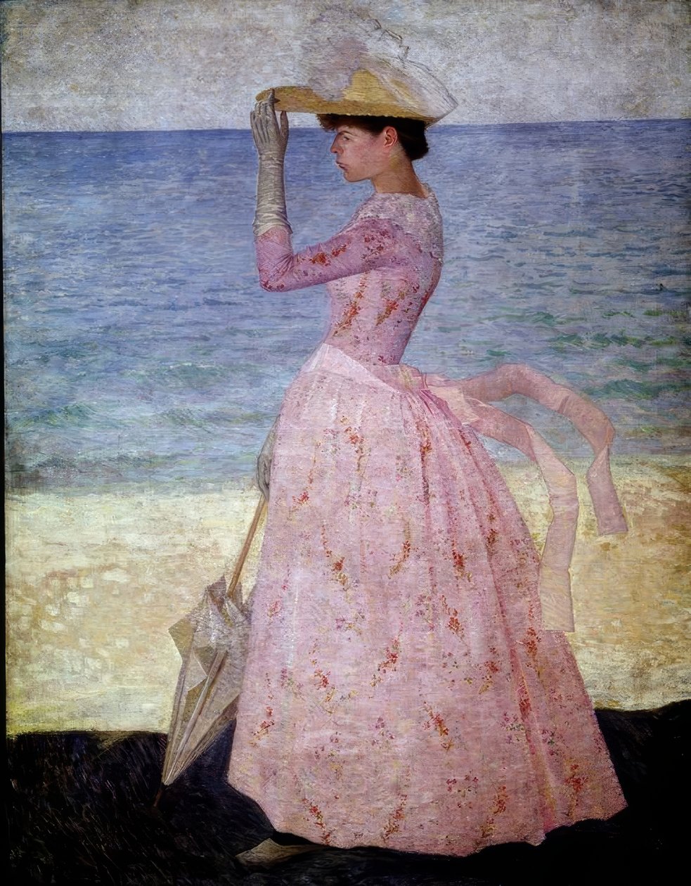 带阳伞的女人-1896年-190×149厘米-布面油画。歌手：ARISTIDE MAILLOL。也称为：LA MUJER DE LA SOMBRILLA。地点：MUSEE D&39;ORSAY 作者 阿里斯蒂德·马约尔