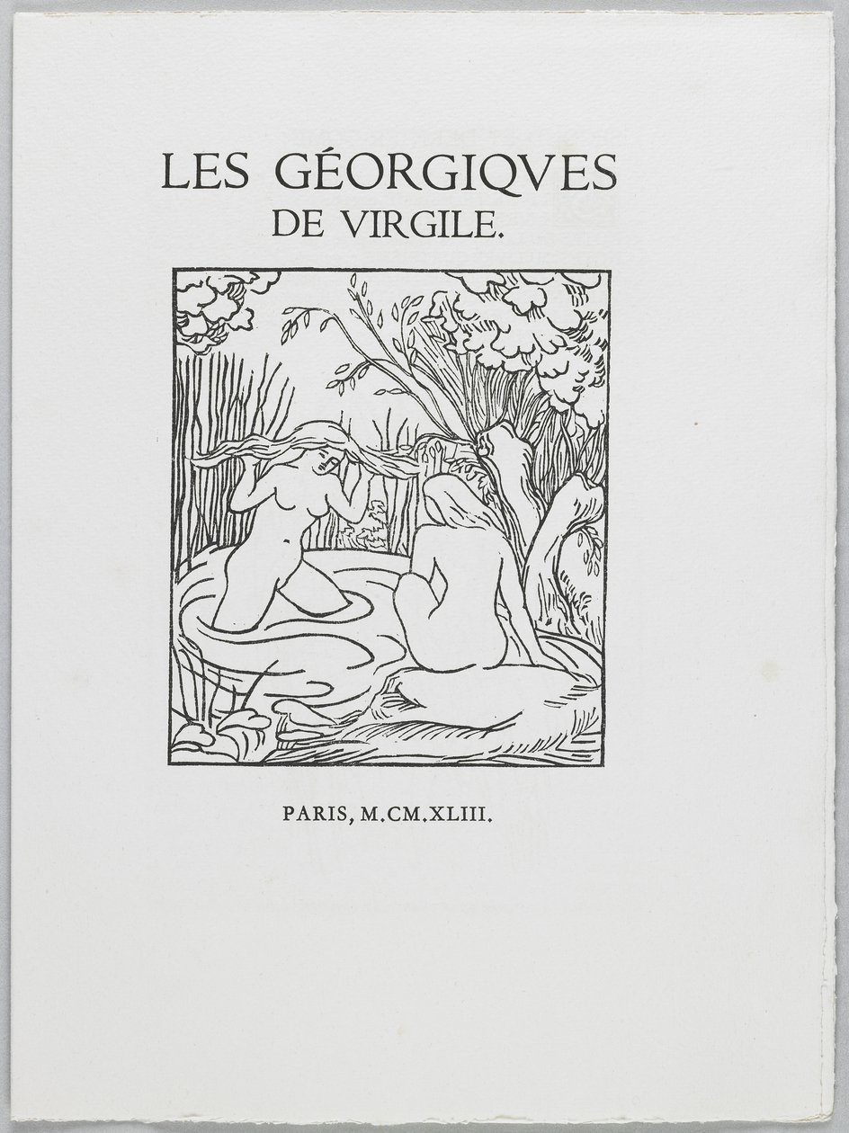 维吉尔的“The Georgics”标题页，1937-43（woodcut und letterpress） 作者 阿里斯蒂德·马约尔