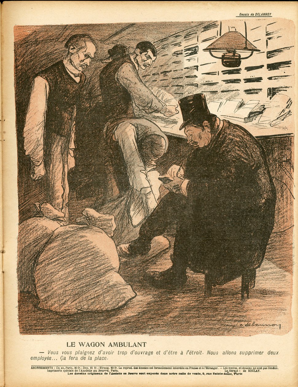 黄油板，编号164，彩色讽刺画 作者 阿里斯蒂德·德拉努瓦