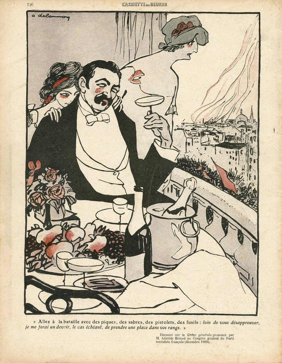黄油板，编号410，彩色讽刺性作品 作者 阿里斯蒂德·德拉努瓦
