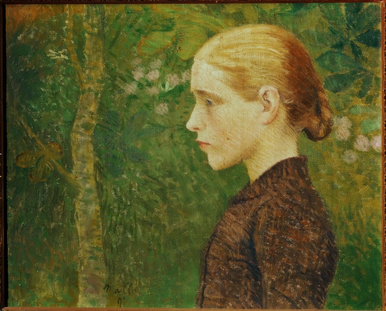阿里斯蒂德·梅洛尔（Aristide Maillol）-《农民女孩的半身像》，1891年，布面油画，46×55厘米 作者 阿里斯蒂德·马约尔