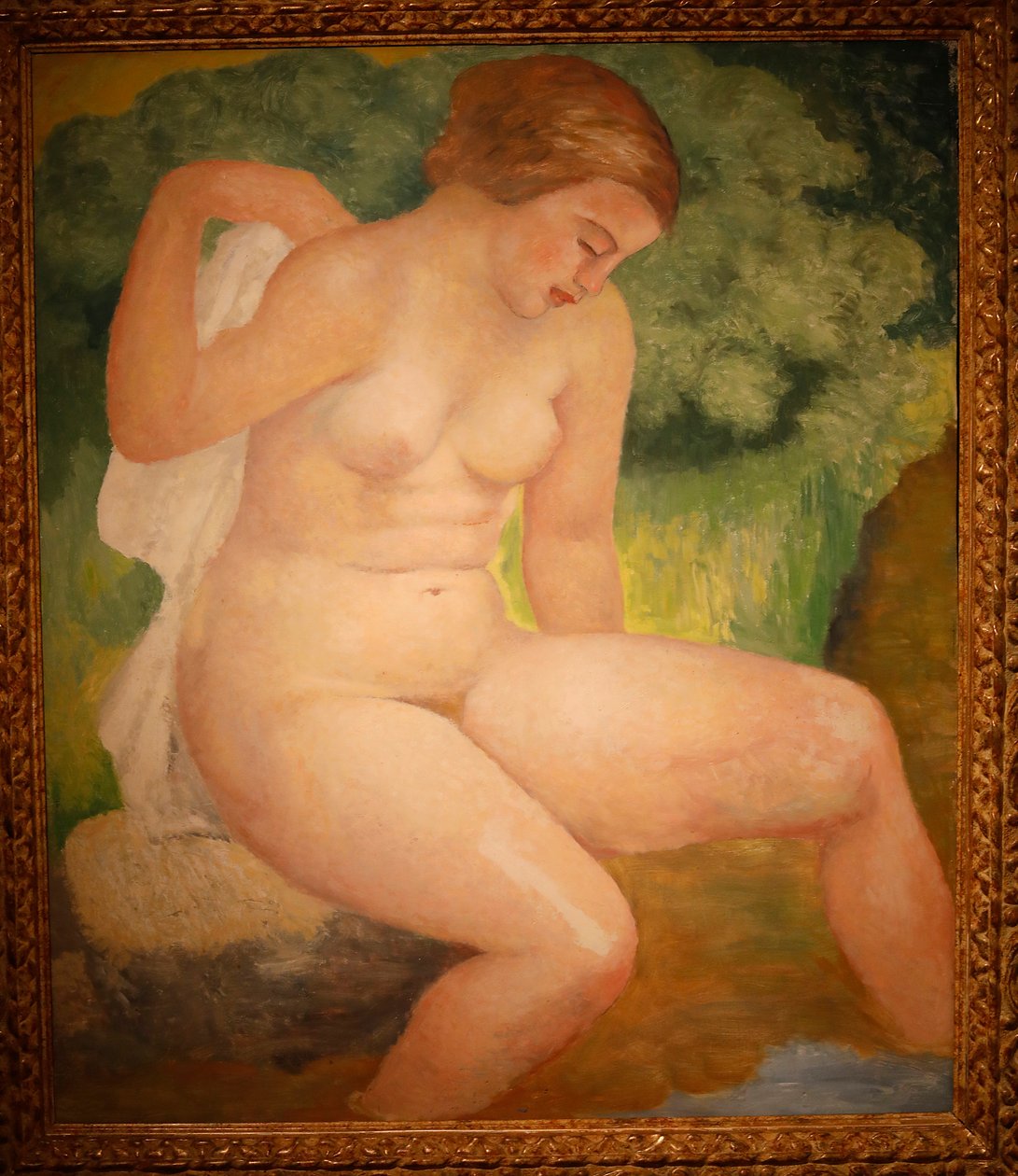 丛林中的沐浴者，约1931年（木板油画） 作者 阿里斯蒂德·马约尔