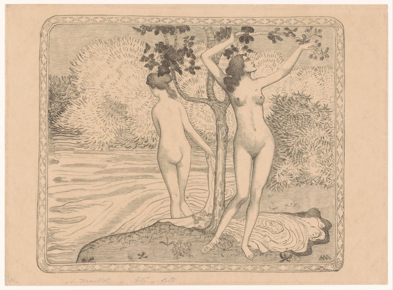 水边树下的两位浴女
Deux baigneuses nues sous un arbre au bord de l