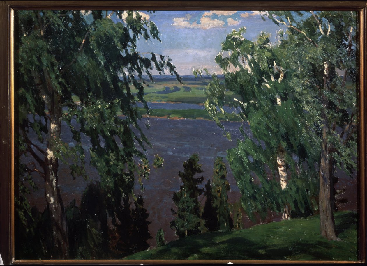 Bruit vert（绿色噪音）。Arkadi (Arkady) Alexandrovich Rylov (1870-1939)的绘画，纸上水彩 作者 Arkadij Aleksandrovic Rylov
