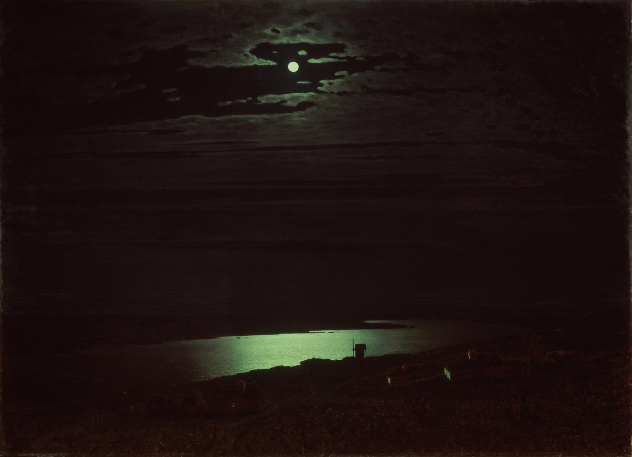 第聂伯河上的月夜，1880年 作者 阿尔希普·伊万诺维奇·库因吉