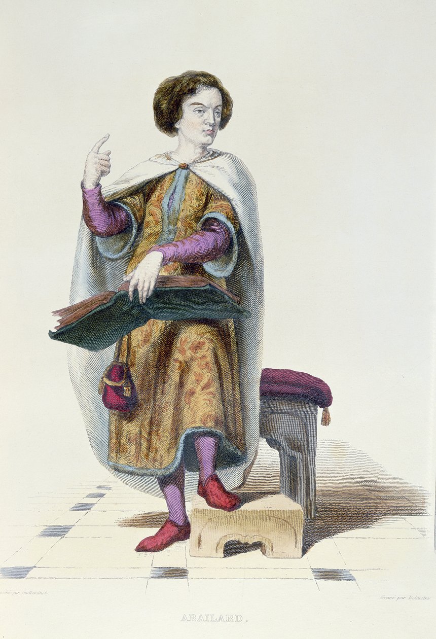 Abelard，来自&39;The Menut Plutarch&39;的插图，由E. Mennechet，1835年（彩色雕刻） 作者 阿曼·吉列米诺
