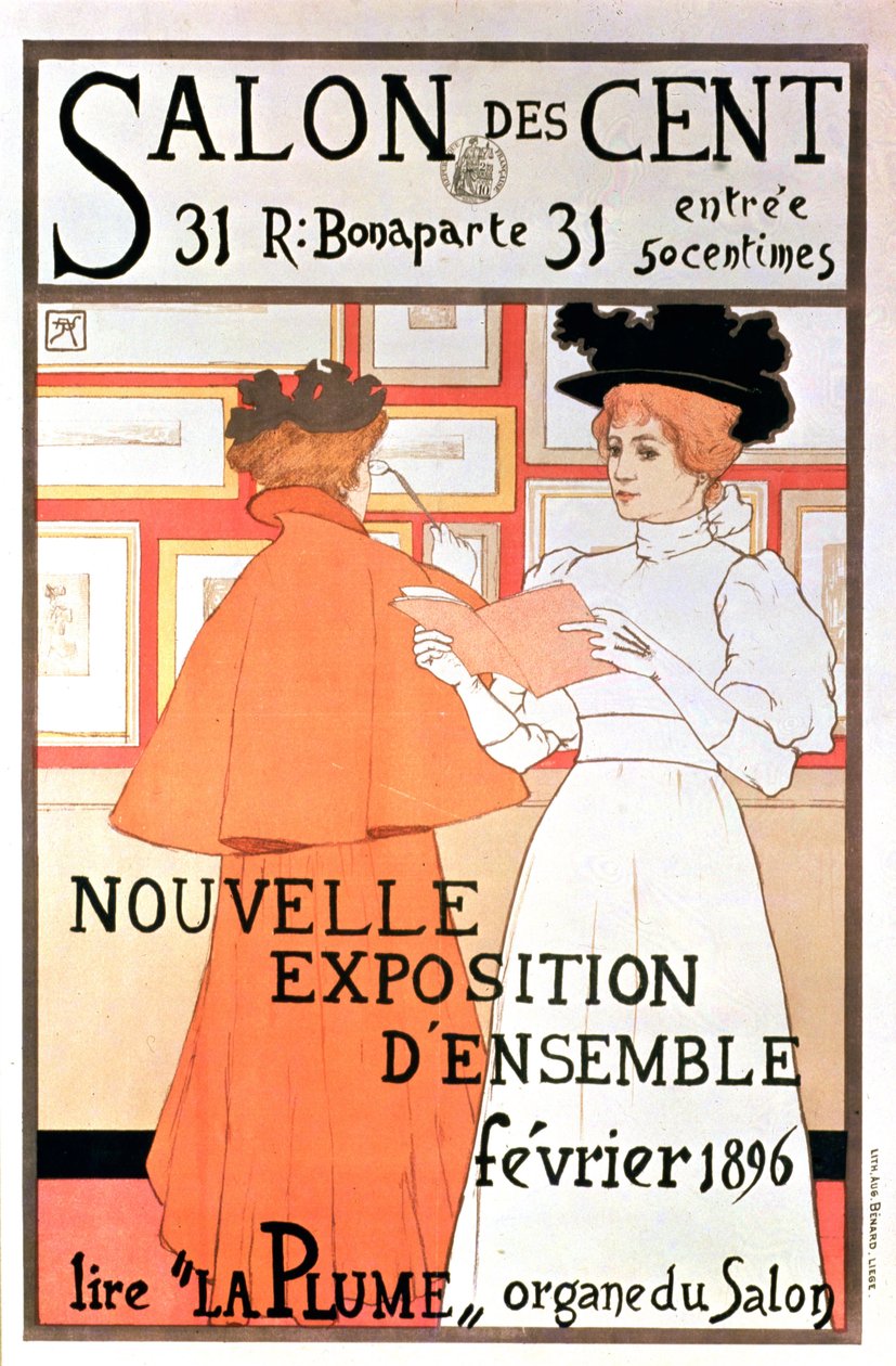 海报在1896年的“Salon des Cent”上宣传展览 作者 阿曼德·拉森福斯