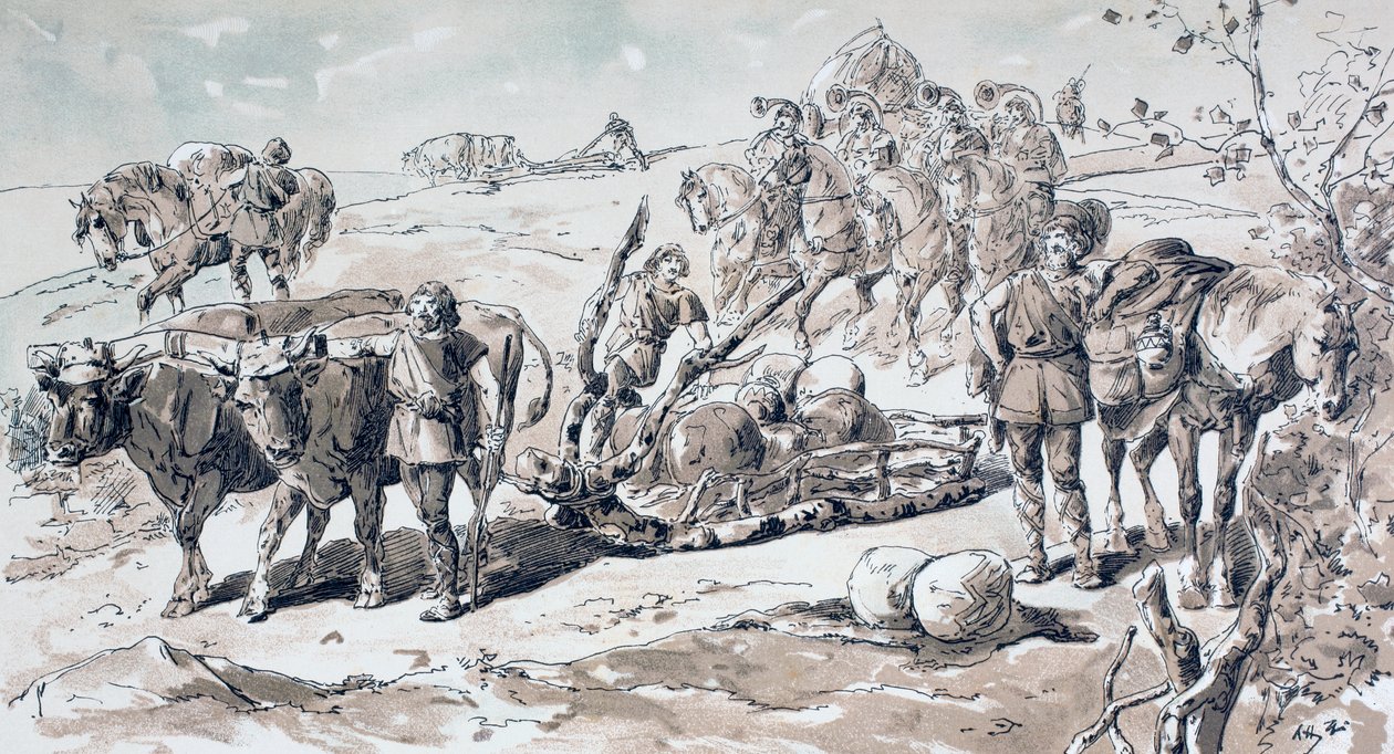 1886年，奥克斯画了一块充满岩石的原始雪橇 作者 阿曼·让·海因斯