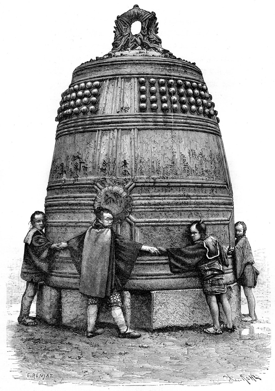 1895年，日本东京芝区的钟声。 作者 阿曼·科尔（Armand Kohl）