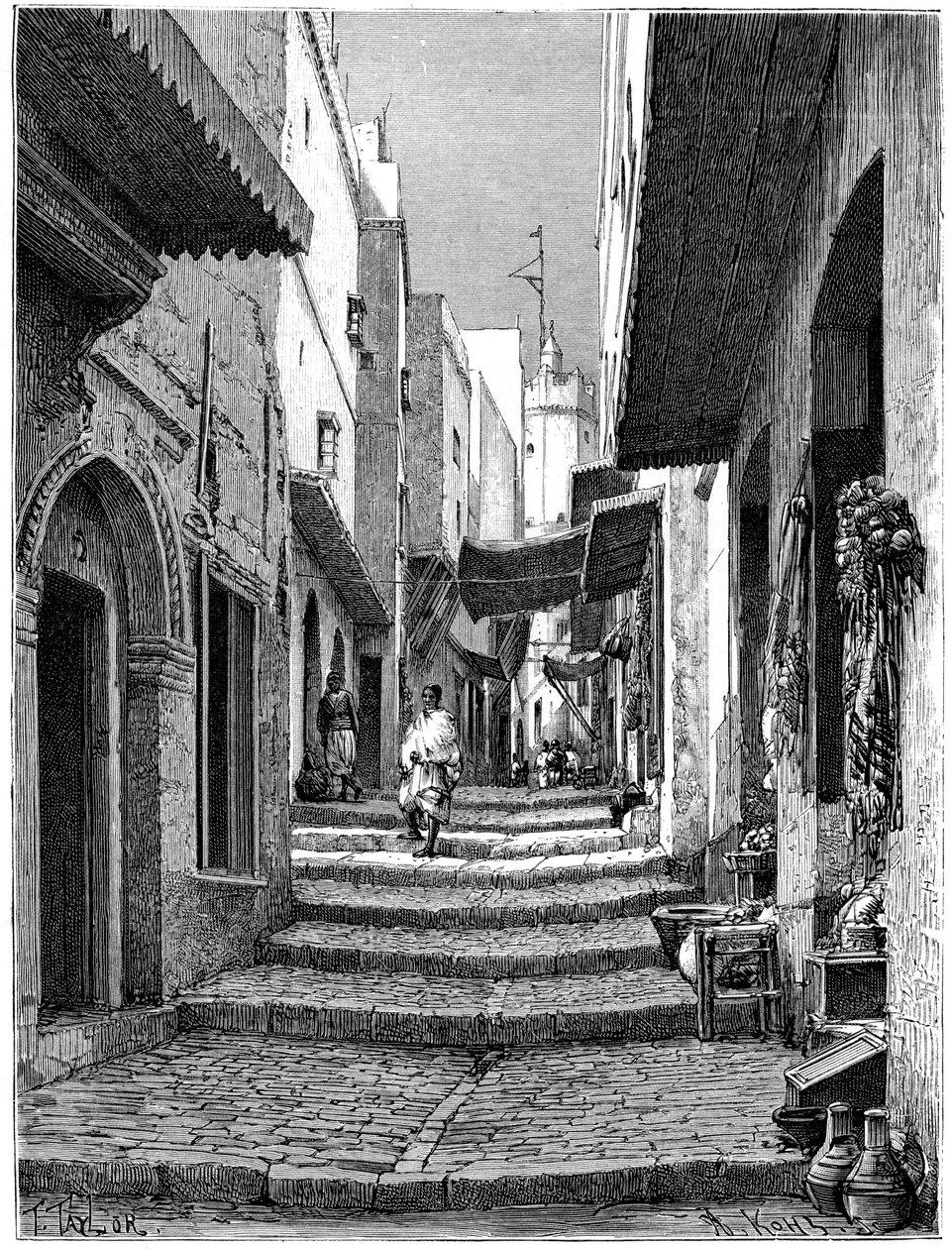 阿尔及尔，约1890年，老城区 作者 阿曼·科尔（Armand Kohl）