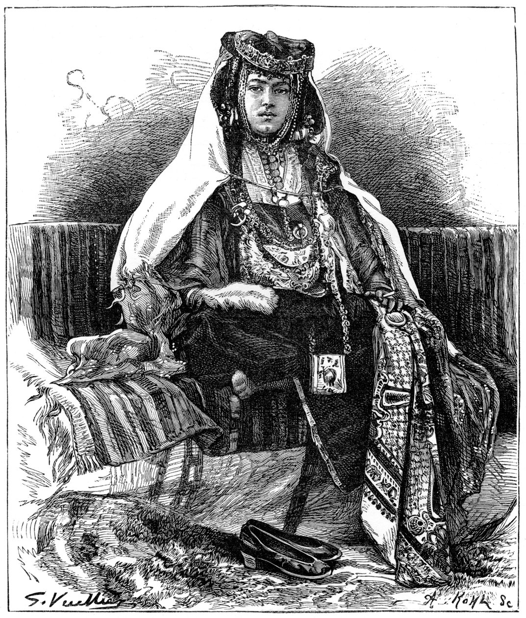 阿尔及利亚（Ouled）指甲舞者，c1890 作者 阿曼·科尔（Armand Kohl）