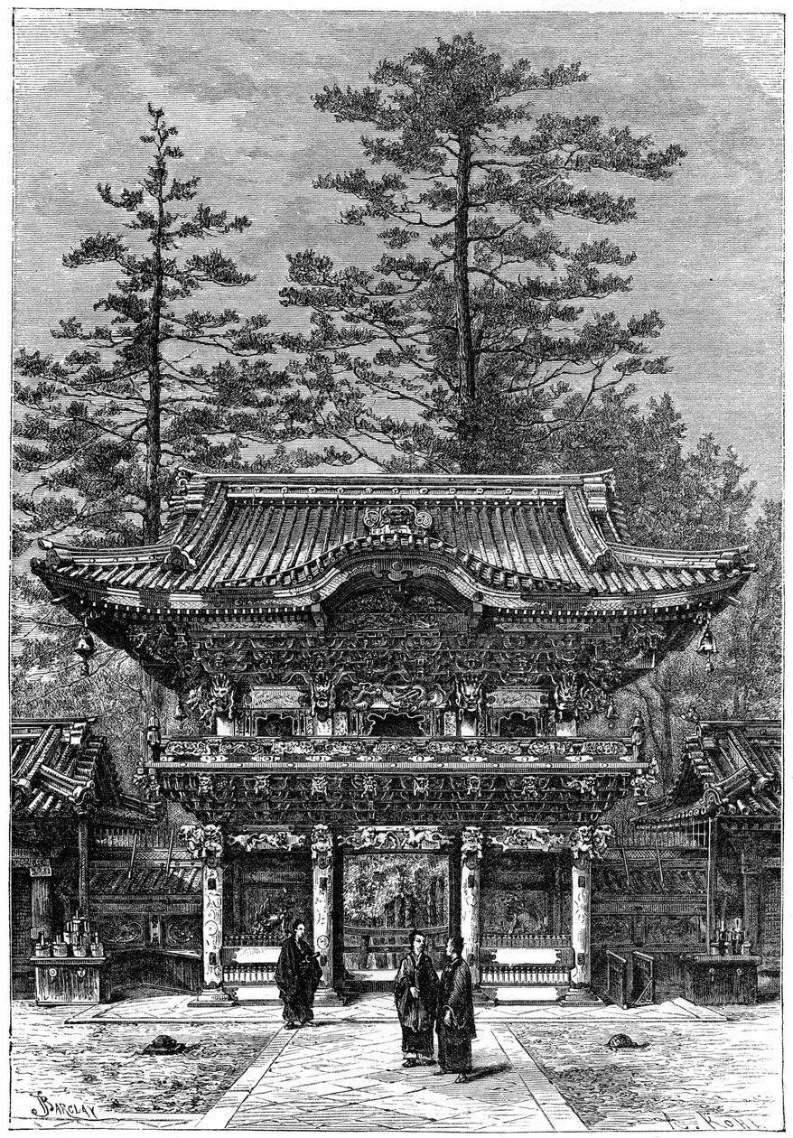 四龙寺日光东照宫的门廊，日本日光，1895年。 作者 阿曼·科尔（Armand Kohl）