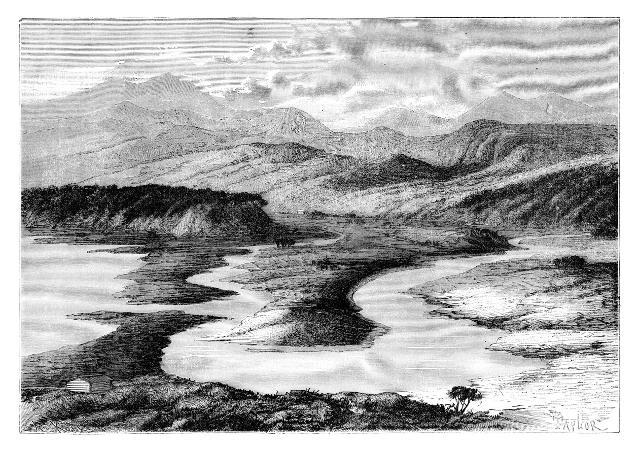 俄罗斯萨哈林岛Dui山谷，1895年。 作者 阿曼·科尔（Armand Kohl）
