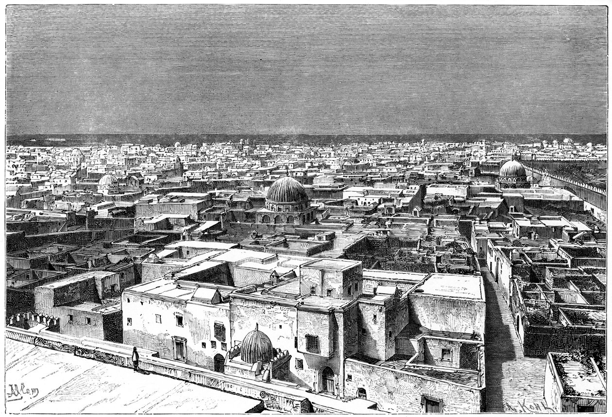 突尼斯凯尔万（Kairwan）风景，大约1890年 作者 阿曼·科尔（Armand Kohl）