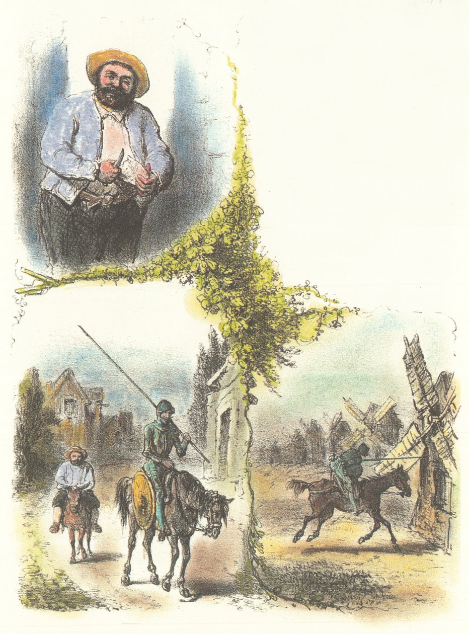Armand-Louis-Henri Telory的插图，描绘了儿童对Don Quichot的改编 作者 阿曼德·路易斯·亨利·特洛里
