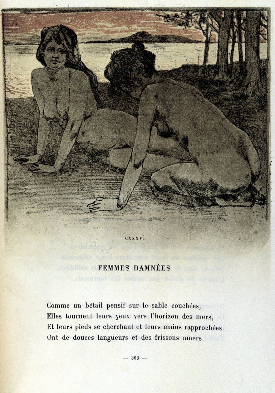 Armand Rassenfosse (1862 - 1934) 为 Charles Baudelaire (1821-1867) 1899 年在“Les fleurs du mal”中的诗“Femmesdamees”所作的插图 作者 阿曼德·拉森福斯