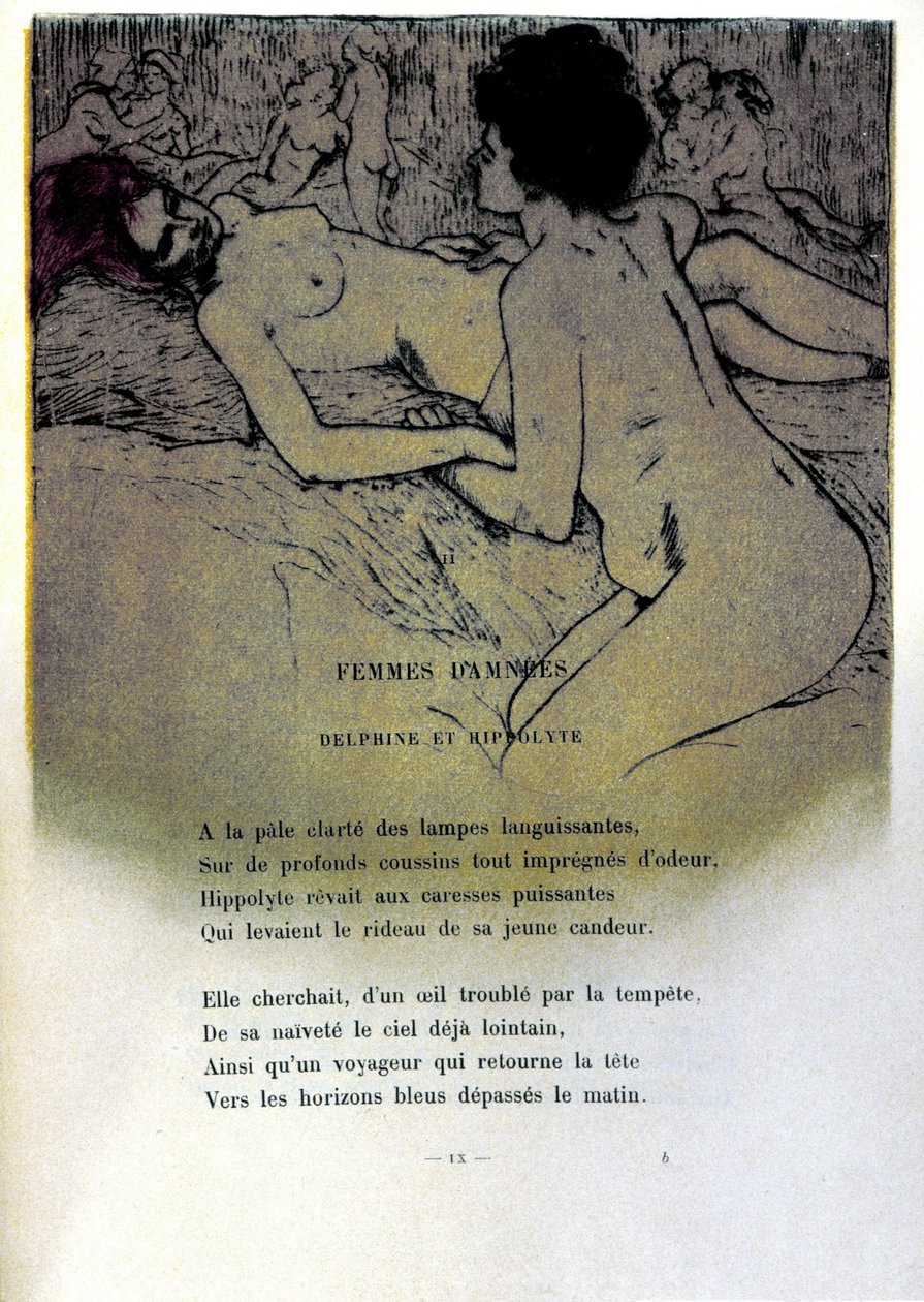 Armand Rassenfosse (1862 - 1934) 为 Charles Baudelaire (1821-1867) 1899 年在“Les fleurs du mal”中的诗“Femmesdamees”所作的插图 作者 阿曼德·拉森福斯