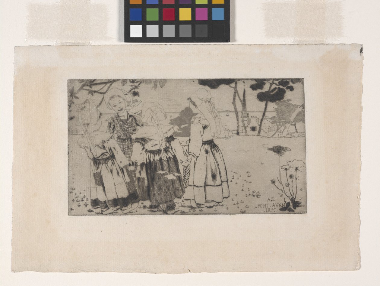 La Ronde De Pont-Aven（阿文桥之舞）（蚀刻、凹版和干刻） 作者 阿曼·塞金（ArmandSéguin）