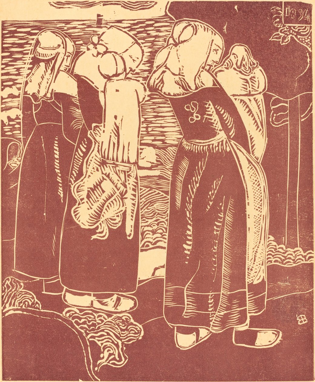 三个带着婴儿的布列塔尼妇女 作者 阿曼·塞金（ArmandSéguin）