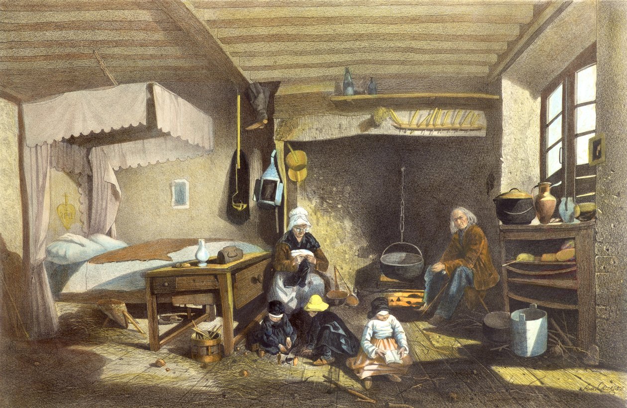 一个房子的内部在Royat 作者 Armand Theophile卡萨涅
