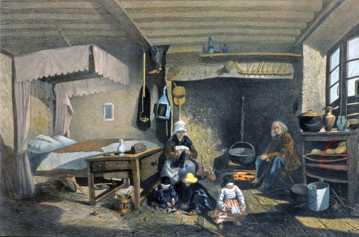 罗亚特农民住宅内部 作者 Armand Theophile卡萨涅