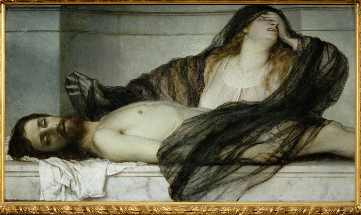 Maria Magdalena beweint den toten Christus - 玛利亚-抹大拉痛惜死去的基督......（布面油画） 作者 阿诺德·伯克林