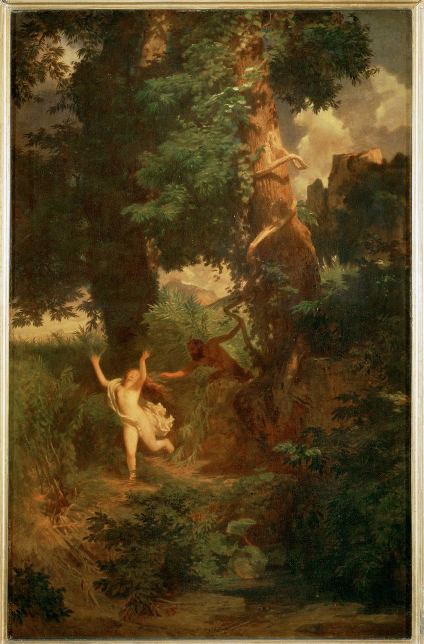 Syrinx von Pan verfolgt - 锡林克斯在潘面前逃走......（布面油画） 作者 阿诺德·伯克林