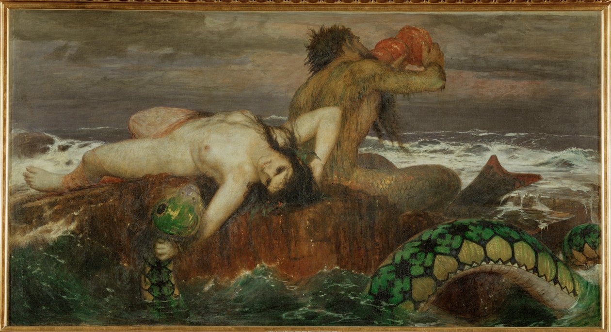 Triton und Nereide ... （布面油画） 作者 阿诺德·伯克林