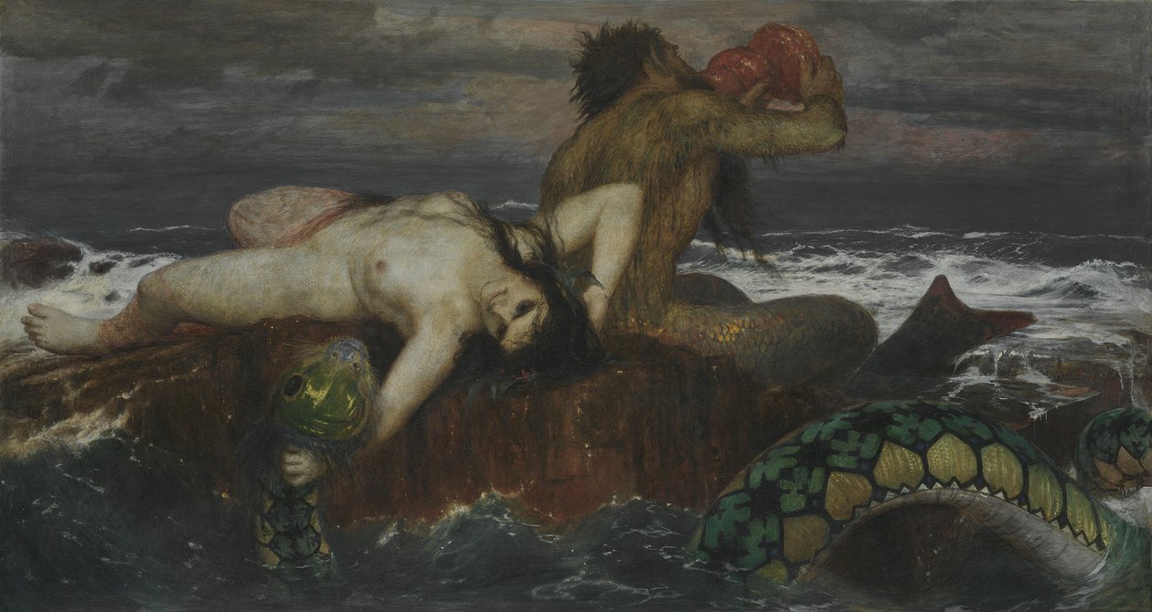 德语：Triton und Nereïde 海卫一与尼厄丽德 作者 阿诺德·伯克林