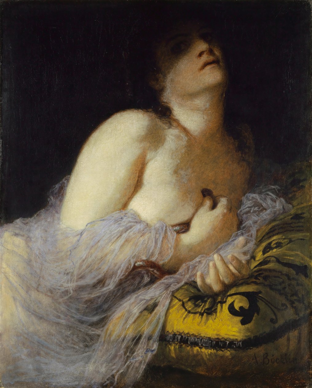 克娄巴特拉之死（第一版），1872年 作者 阿诺德·伯克林