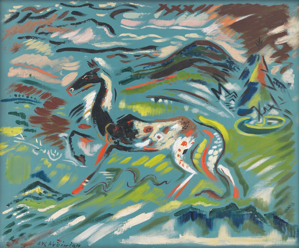 马，约 1940 年（布面油画） 作者 阿诺德·彼得·薇兹·库宾坎