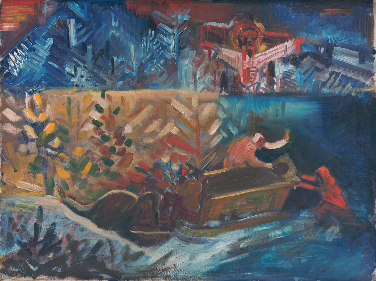 搬运病人，c.1940（布面油画） 作者 阿诺德·彼得·薇兹·库宾坎