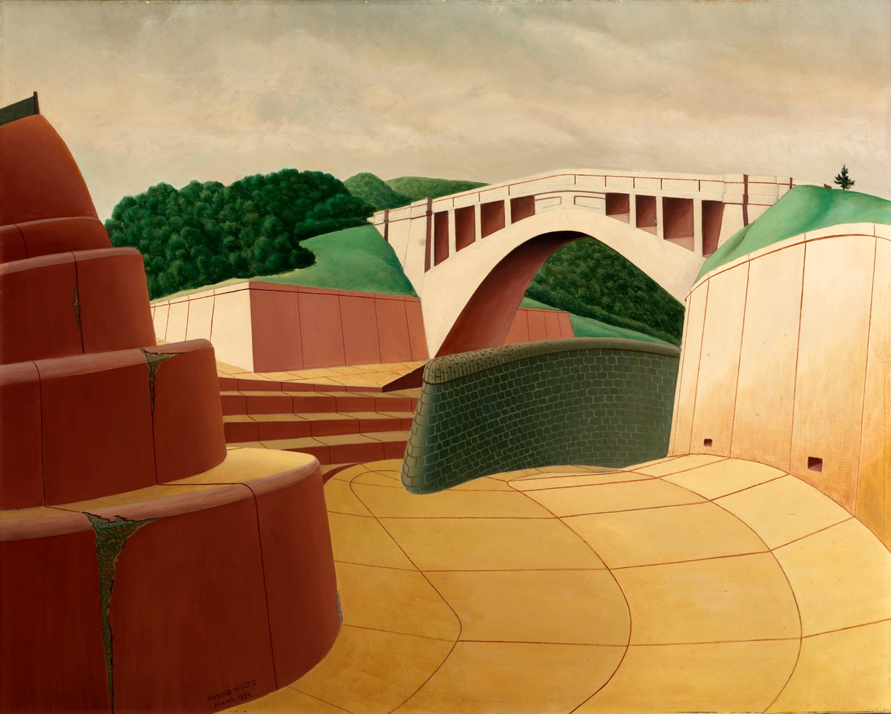 溢洪道，Ashokan大坝，1934年。 作者 阿诺·威尔兹