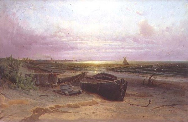 纳尔瓦湾的海滩 作者 Arseniy Ivanovich Meshchersky