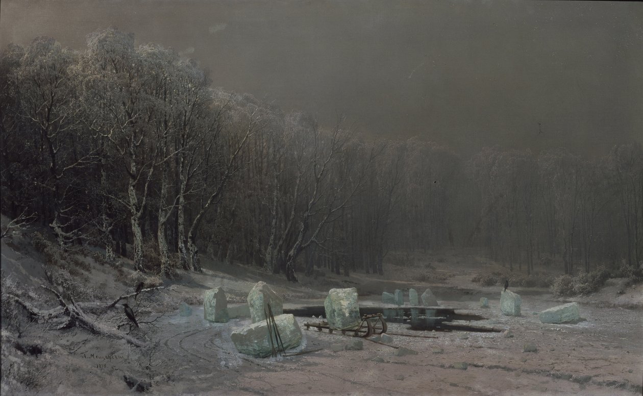 冬季。碎冰 作者 Arseniy Ivanovich Meshchersky