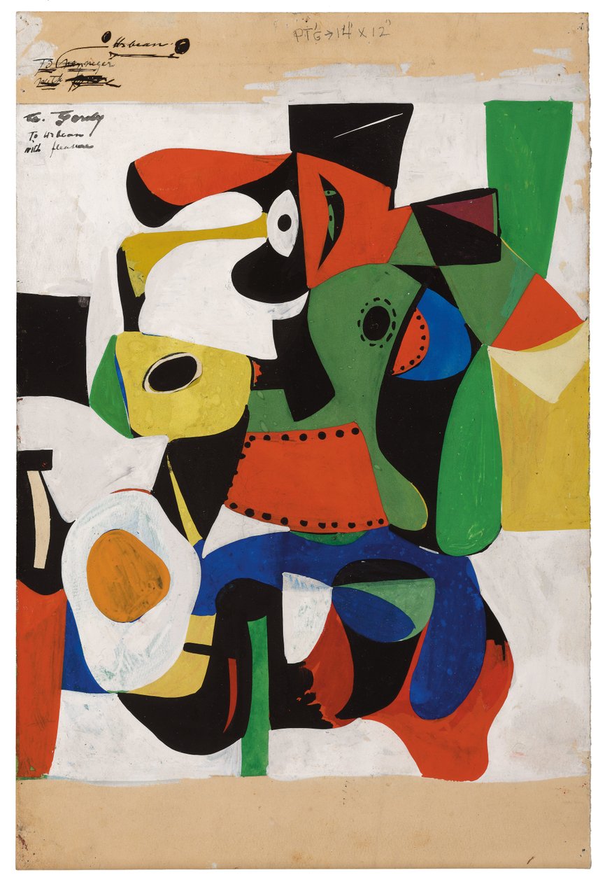 无题，c.1941（纸上石墨和水粉） 作者 Arshile高尔基
