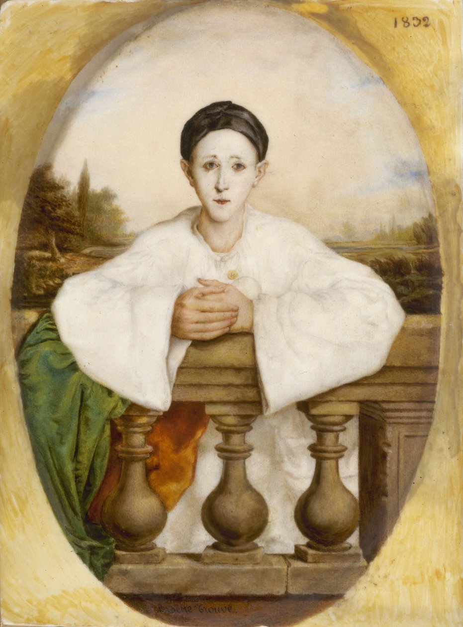 Jean-Gaspard Deburau 1796-1846的肖像，1832年。 作者 阿尔塞纳·特鲁韦