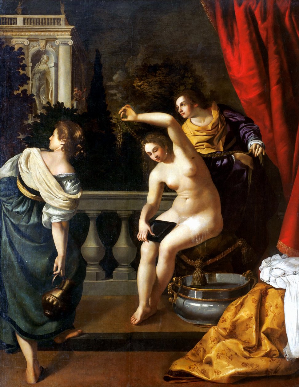 芭丝谢芭在她的浴室 作者 蒿（Artemisia Gentileschi）