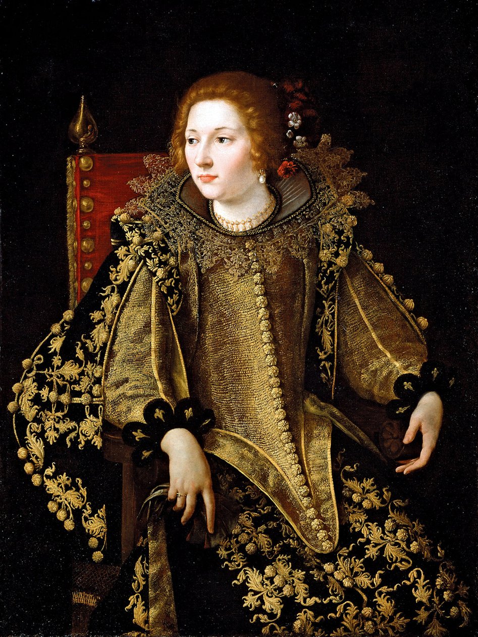 一位坐着的夫人（可能是Caterina Savelli）c.1620的肖像 作者 蒿（Artemisia Gentileschi）