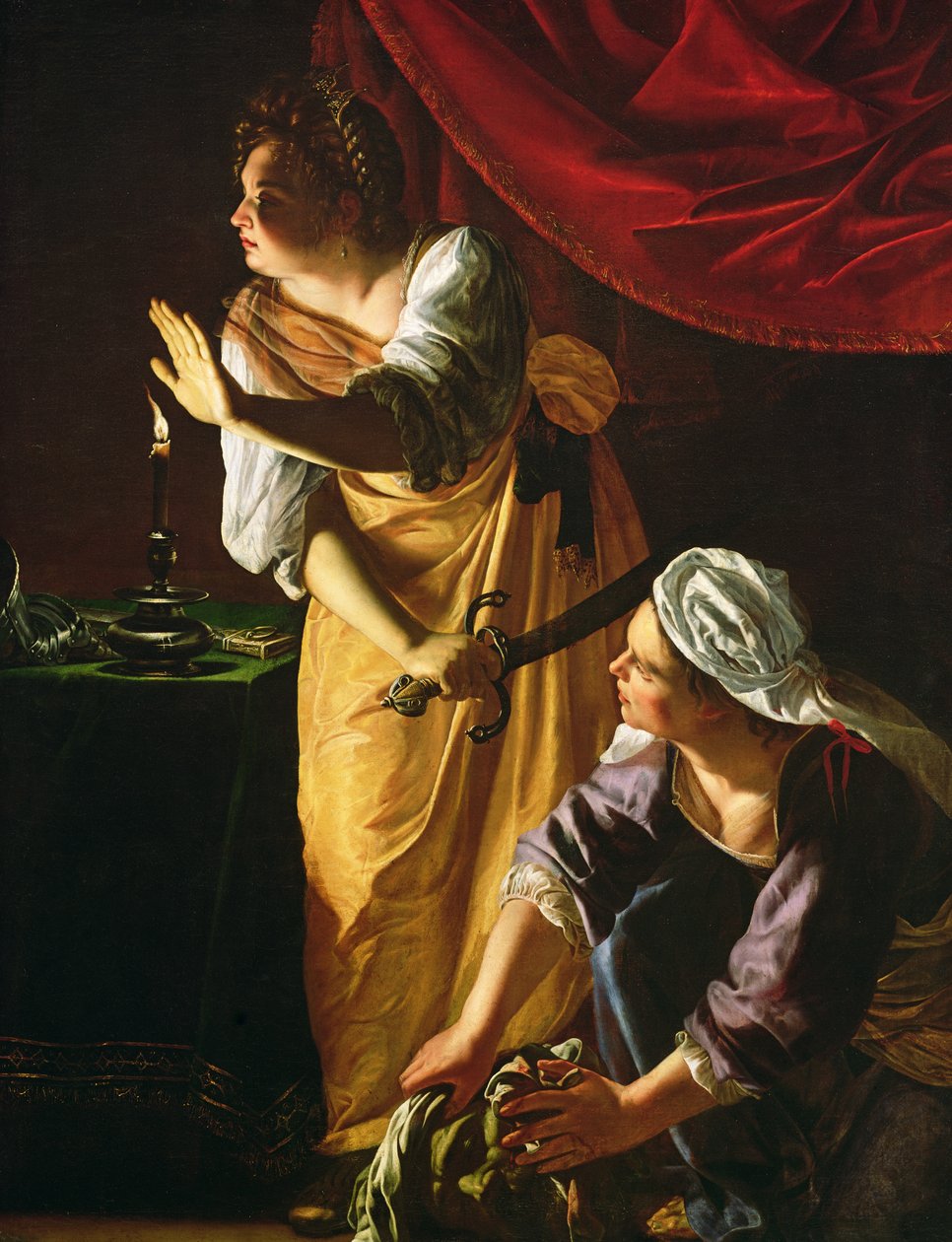 Judith和Maidservant与Holofernes负责人，c.1625 作者 蒿（Artemisia Gentileschi）