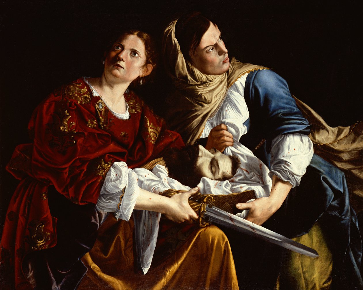 朱迪思和她的女仆与霍罗费恩的头颅（布面油画） 作者 蒿（Artemisia Gentileschi）