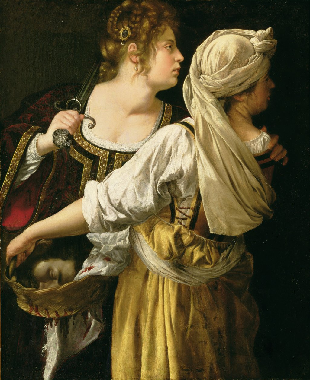 朱迪思和她的仆人（布面油画） 作者 蒿（Artemisia Gentileschi）