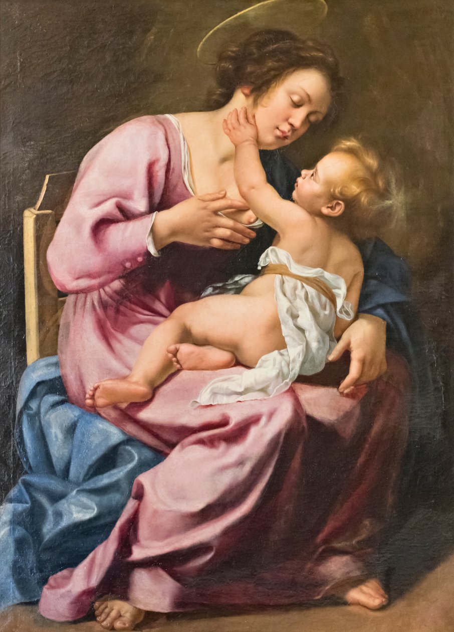 圣母哺乳婴儿耶稣 作者 蒿（Artemisia Gentileschi）