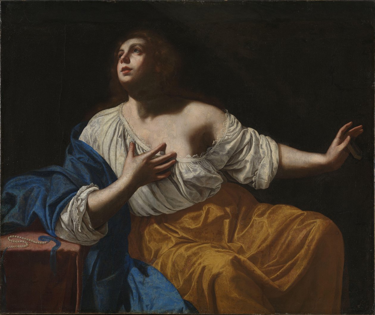 抹大拉的玛丽亚忏悔者，c.1640（布面油画） 作者 蒿（Artemisia Gentileschi）