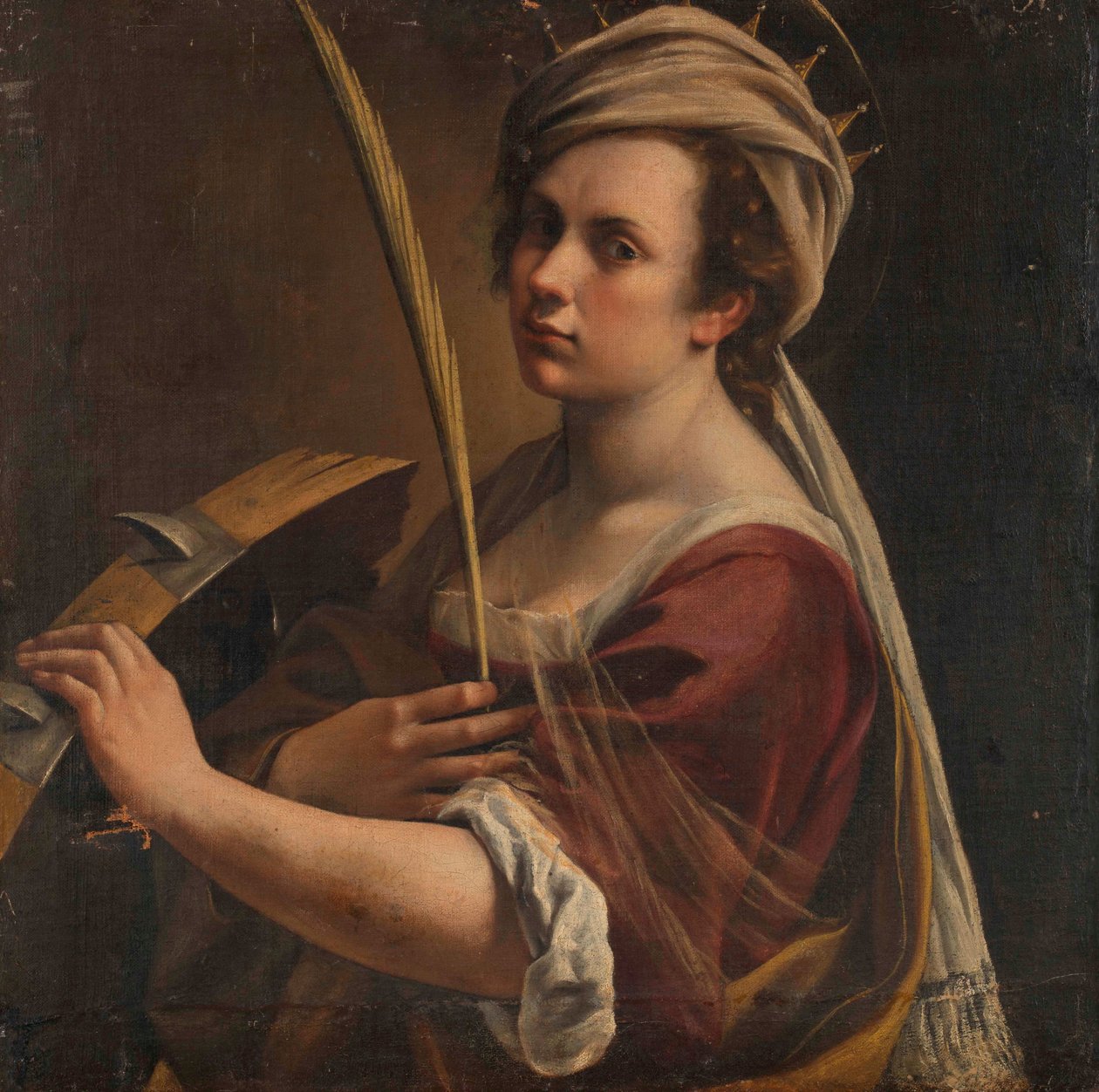 亚历山大的圣凯瑟琳自画像 作者 蒿（Artemisia Gentileschi）