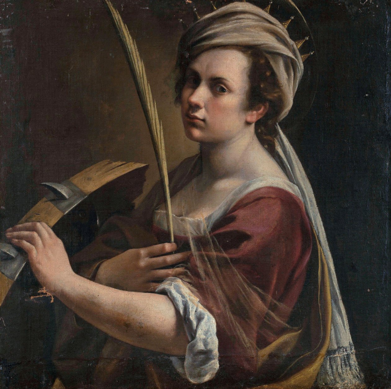 亚历山大的圣凯瑟琳自画像 作者 蒿（Artemisia Gentileschi）